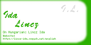 ida lincz business card
